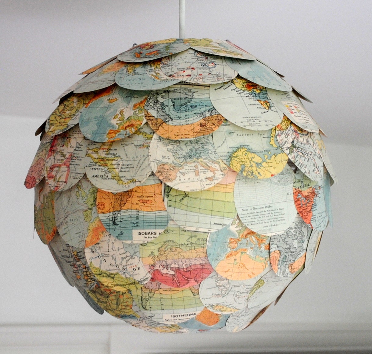 The Geographer's Choice hanging pendant paper lampshade