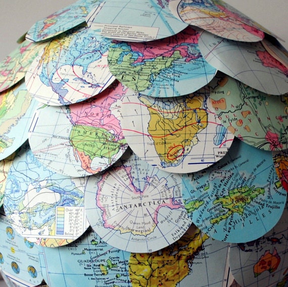 All Around the World hanging pendant paper lantern lamp shade