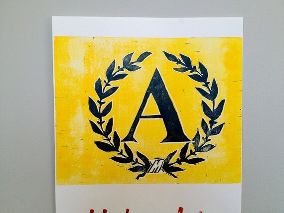Make Art Letterpress Poster with Vintage Woodtype and Linocut