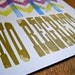 No Regrets Chevron Letterpress Poster