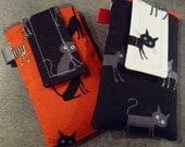 iPhone 3 or 4, iPod Touch or HTC Desire Phone Cover Handmade in England with Japanese Cocoland Cat Fabric
