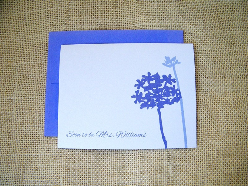 Soon to be Mrs. Personalized Custom Stationery Stationary - Queen Anne - Gift for bridal showers, engagement, wedding, thank you cards