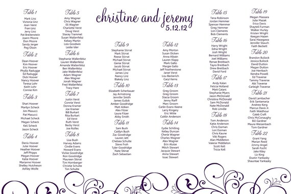 Classic Wedding Seating Chart - Digital File Il_570xn