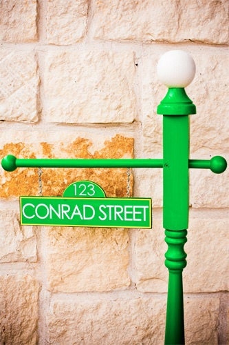 Personalized Sesame Street Inspired Sign in GREEN - As seen on Hostess with the Mostess and NBC's iVillage