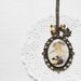 Large Yellow Bird Vintage Art Round Pendant Necklace - The Hoopoe