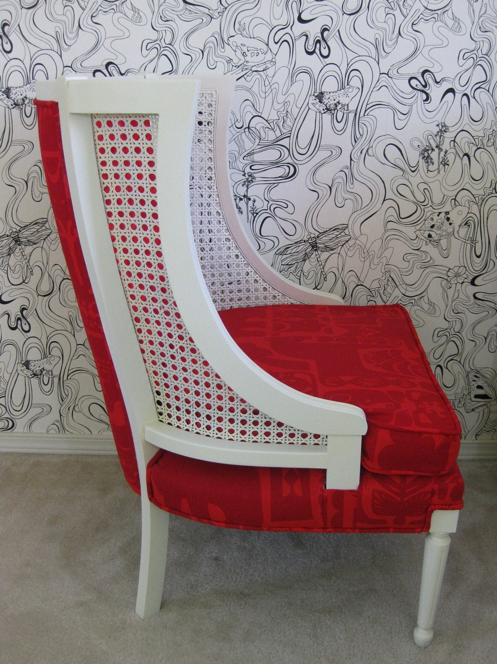 Seeing Red Wingback Marimekko Chair