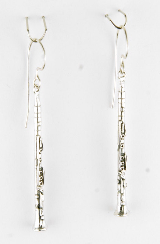 Clarinet Sterling Silver Earrings