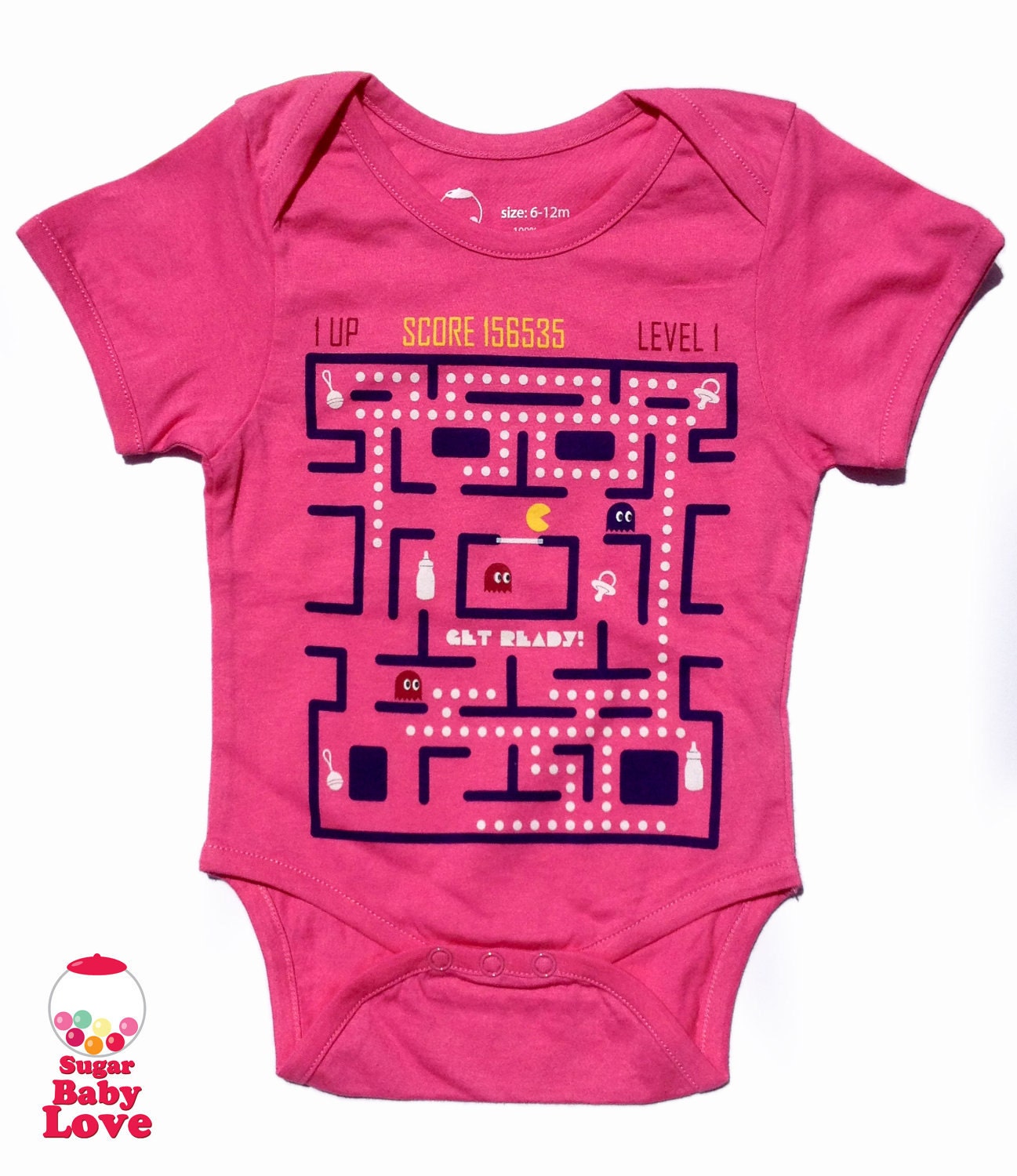 Ms. pac man onesie