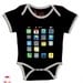 baby bodysuit - i baby - i phone - black onesie