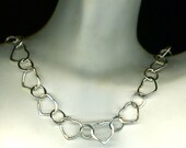 Necklace Sterling Silver Chain Link Hearts Circles