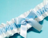 Wedding Garter, Boudoir Garter, Bridal Garter, Prom Garter - Simple Something Baby Blue Garter Single - SM/MED