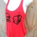 Red Pokemon Ash and PIKACHU 8-bit walking Racerback tank top