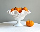 Hobnail Milk Glass Footed Center Bowl by Fenton