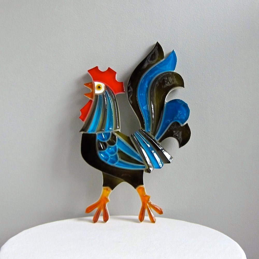Wondermold Resin Rooster Wall Plaque - Kitchen Decoration 1960s