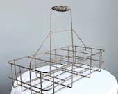 Industrial Painted Metal Bottle Caddy for Storage and Organization Carrier