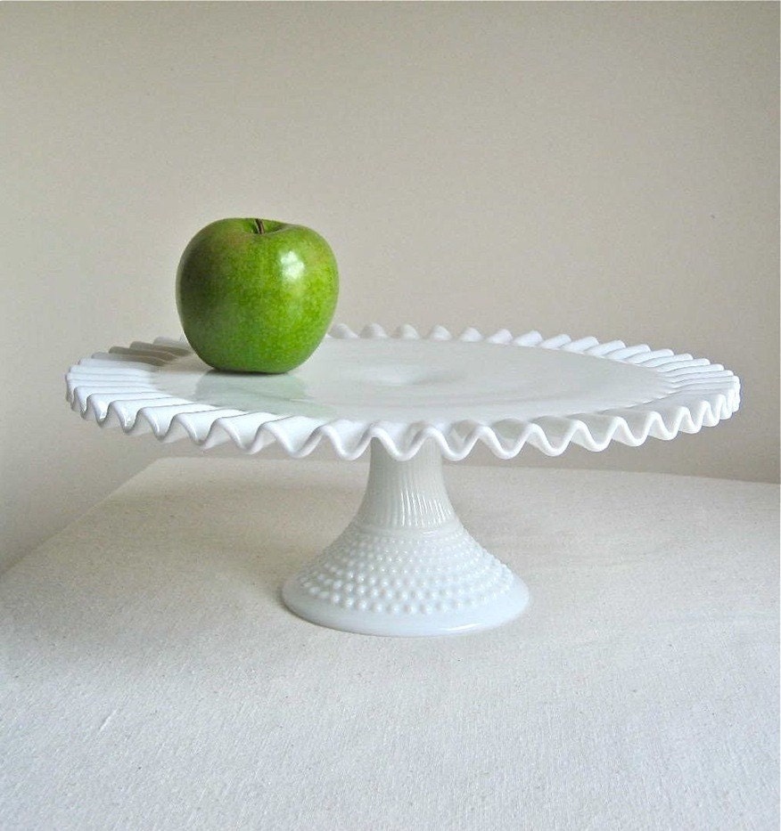 Hobnail Milk Glass Wedding Cake Stand