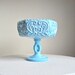 Scroll Pattern Blue Milk Glass Compote by Imperial Glass Co., circa 1960