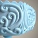 Scroll Pattern Blue Milk Glass Compote by Imperial Glass Co., circa 1960