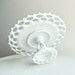Westmoreland Milk Glass Wedding Cake Stand with Lacy Edge Doric Pattern