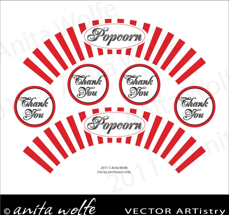 Pin Popcorn Cupcake Wrapper Template on Pinterest Pin Popcorn Cupcake Wrapper Template on Pinterest