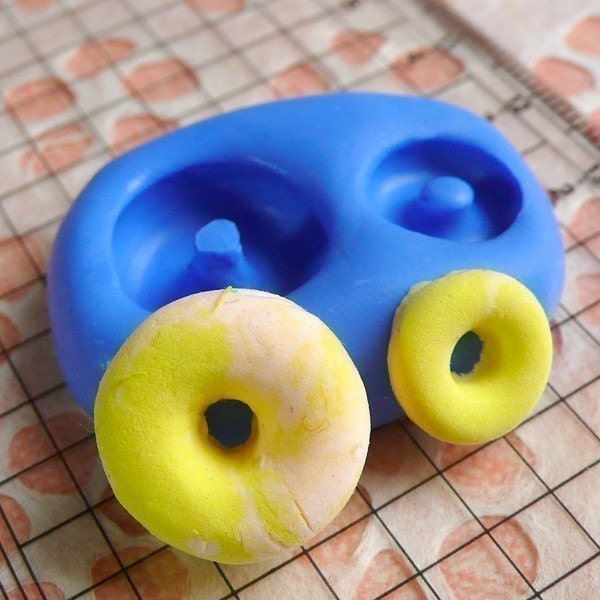 Donut Mold Doughnut 10,16mm Silicone Flexible Mold Kawaii Miniature Sweets Decoden DIY Kitsch Jewelry Earrings Fimo Clay Wax Dollhouse Mold
