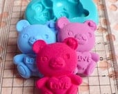 Kawaii Bear Mold w/ Love 27mm Silicone Flexible Mold Scrapbooking Mold Gumpaste Fondant Mold Cupcake Topper Polymer Clay Fimo Mold Wax Resin