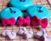 Set of 3 Tiny Bow Bowtie (10mm to 13mm) Silicone Flexible Push Mold - Jewelry, Charms, Cupcake (Clay, Fimo, Sculpey, Resin, Fondant)
