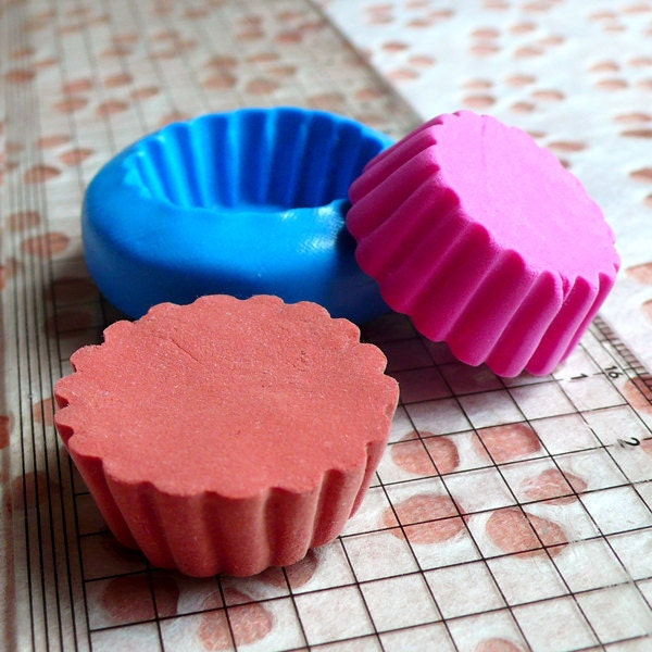 Cupcake Mold Tart Bottom 27mm Silicone Flexible Mold Kawaii Miniature Sweets Mold Polymer Clay Food Jewelry Charms Cabochon Wax Resin Mold