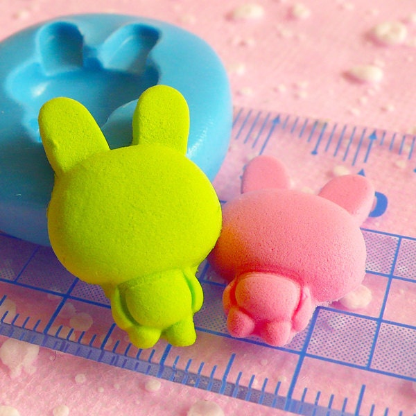 Rabbit Bunny Mold 21mm Silicone Mold Flexible Mold Mini Animal Cupcake Topper Mold Fondant Fimo Polymer Clay Resin Mold Animal Cabochon Mold