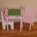 Birds and Flowers Childrens Chalkboard Table and Two Chair Set