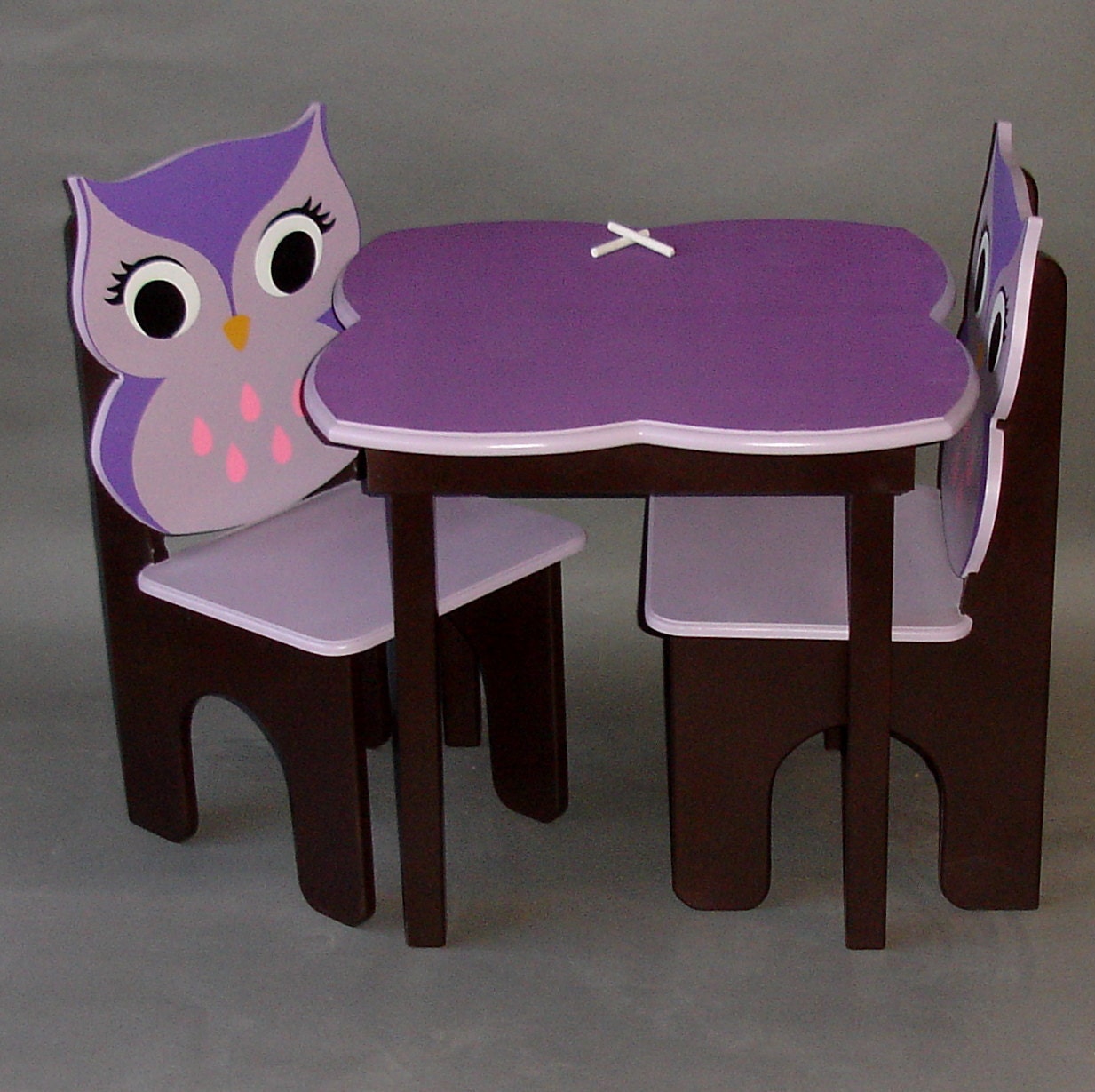 Chalkboard Owl Little Girls Table and Owl Chair Set