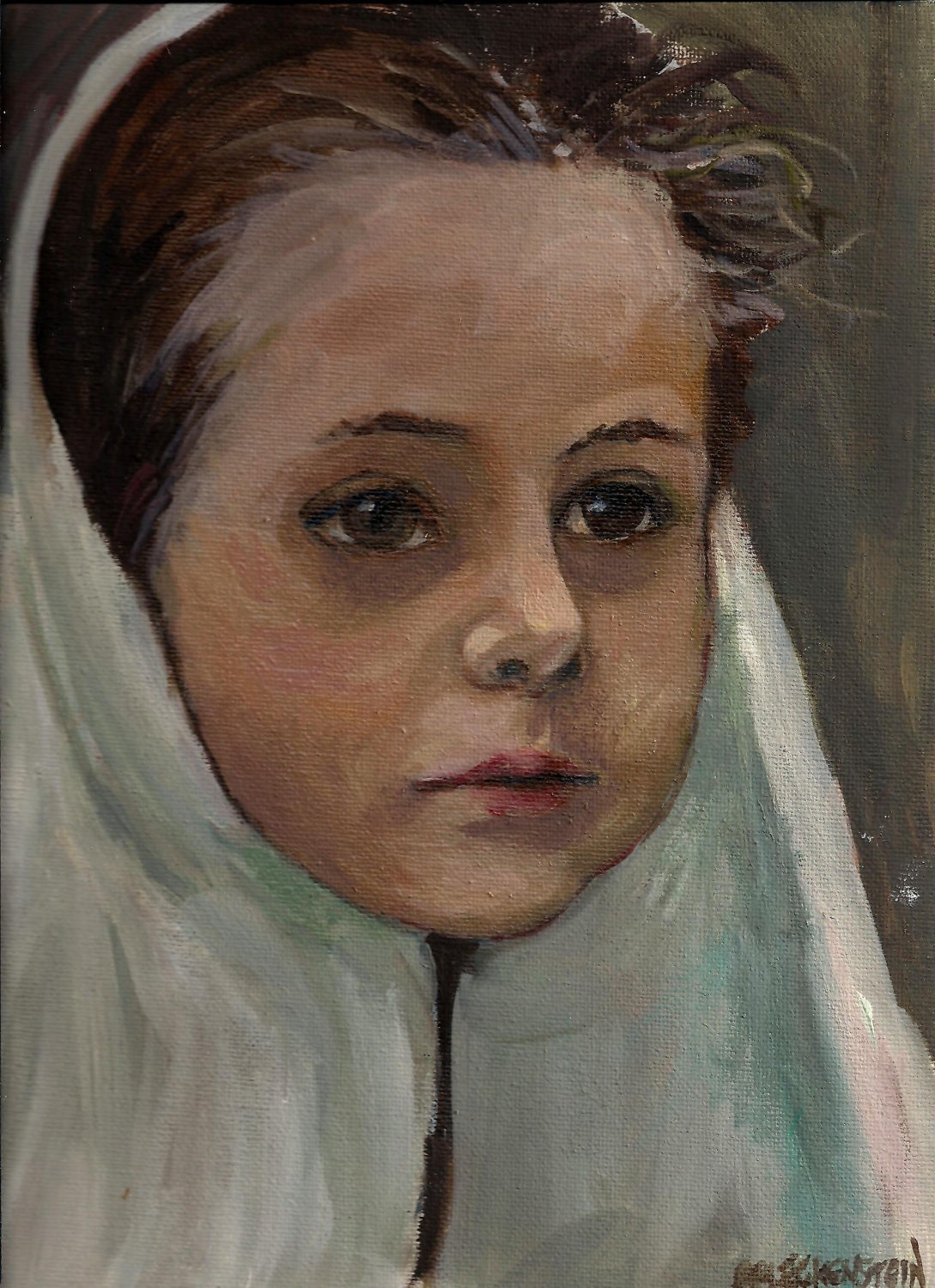 Young Afghan Girl Art Print from original painting-8X10 portrait