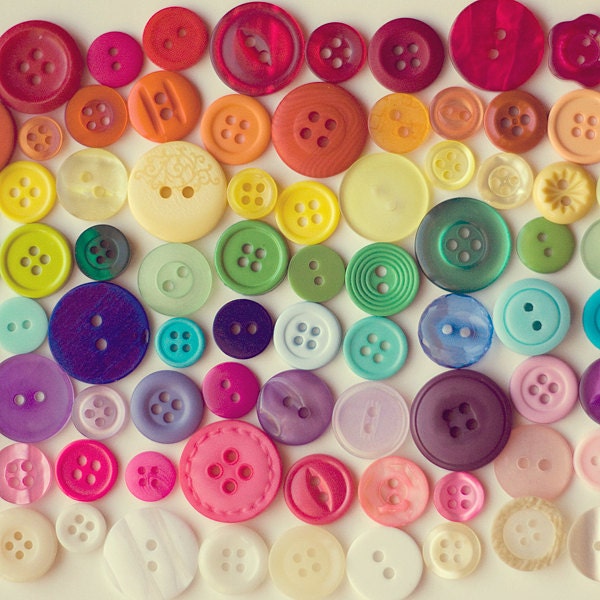 8 x 8 photograph, buttons, rainbow, colorful, home decor, nursery childrens wall art