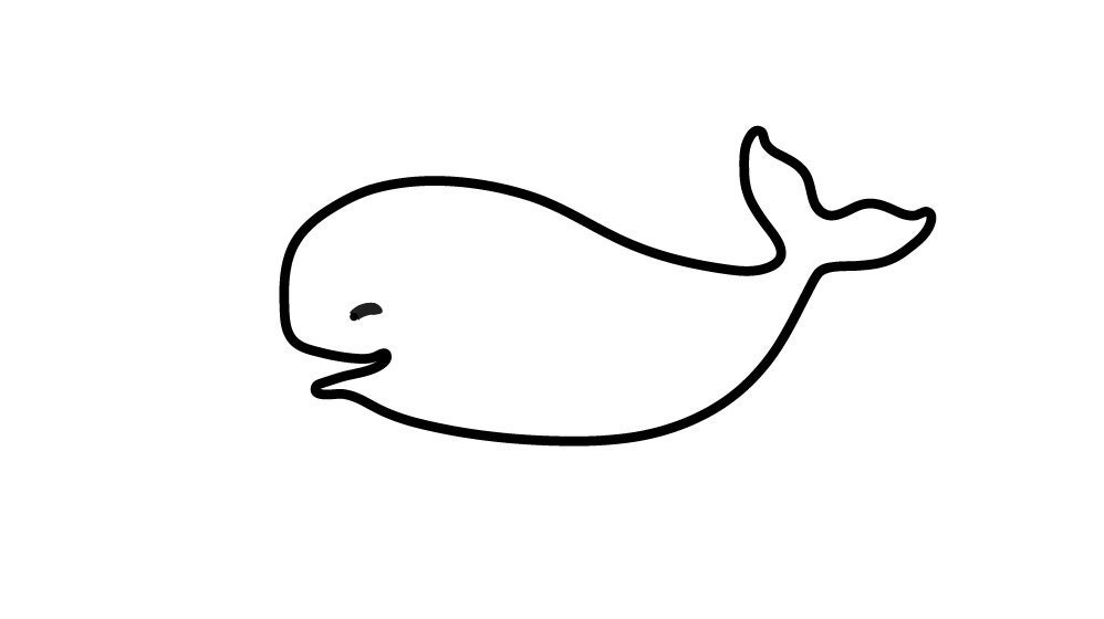 Handmade Clear Rubber Happy Whale Stamp