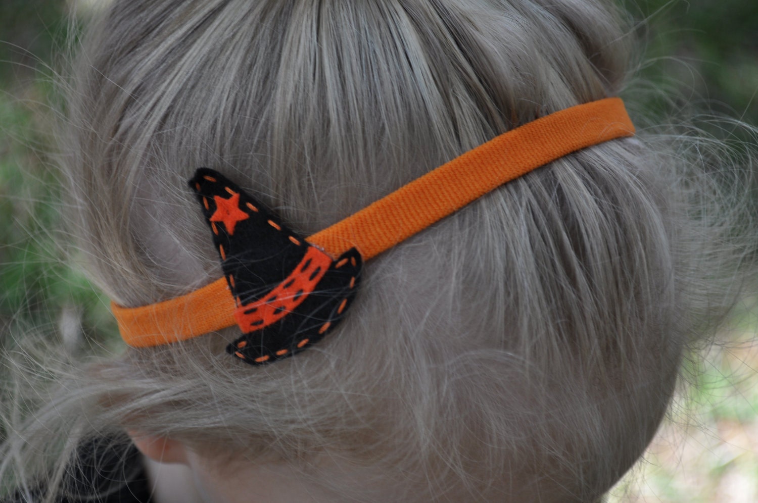 SALE-- The LITTLEST WITCH-- Handmade Felt Fabric Halloween Headband-- Fits All Ages
