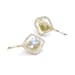 Diamond Slice Earrings with Micro Pave Diamonds and Yellow Gold, OOAK, Olive Slice, White Diamonds, Green Diamonds, Nixin