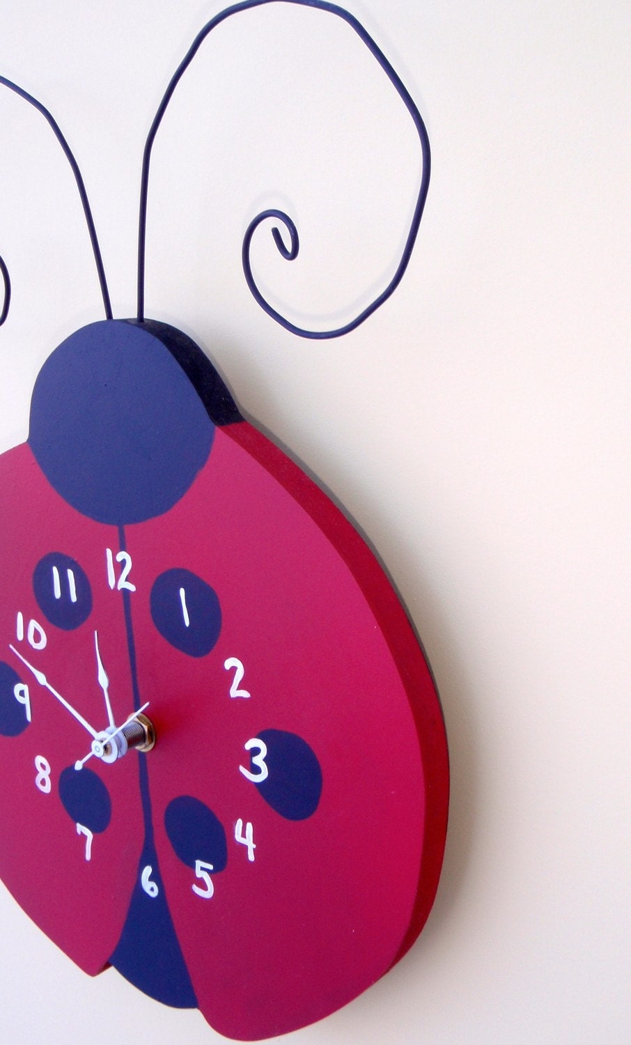 Ladybug Clock - Hand Painted Wood, Scroll Saw, Customize to make it your own