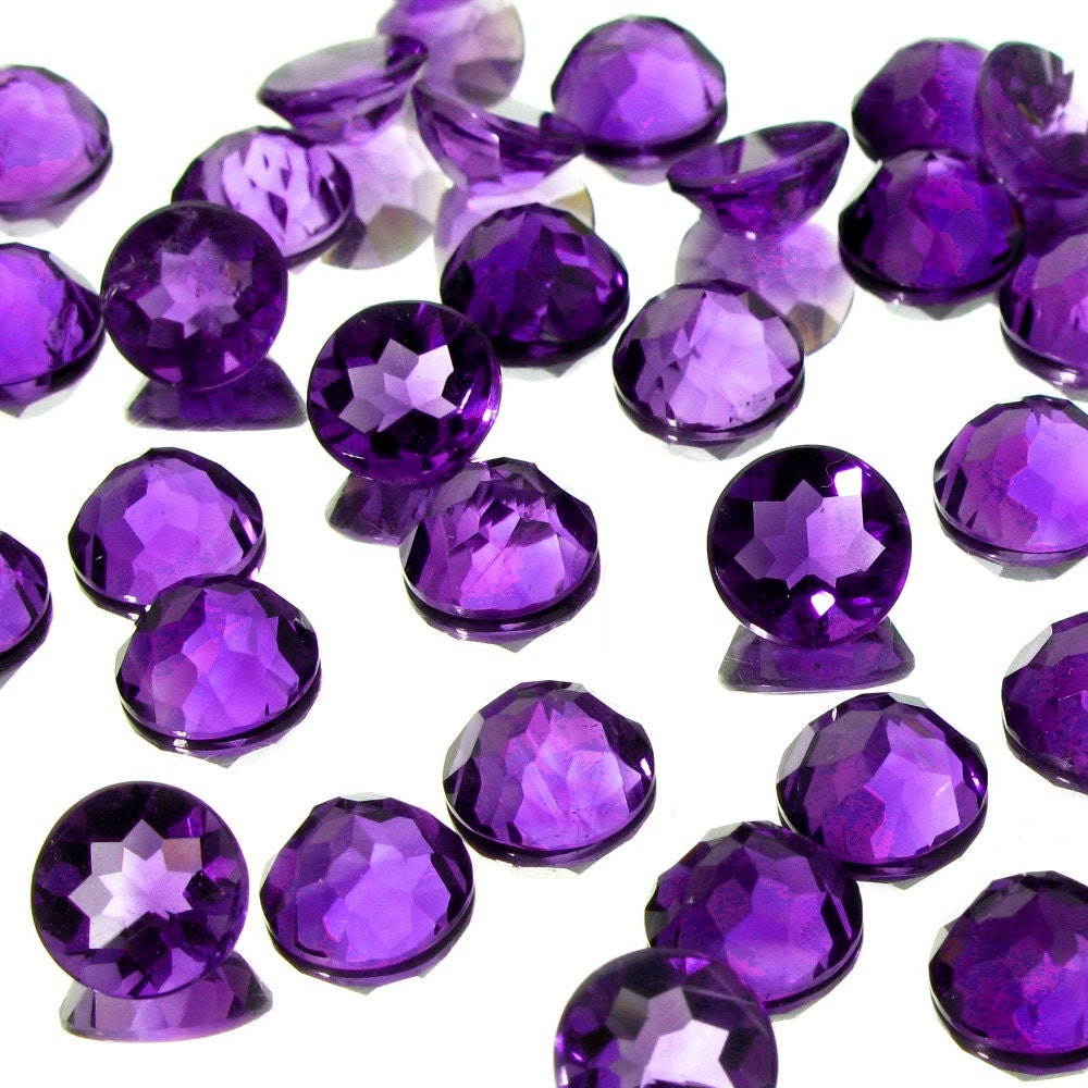 Amethyst (African) Rose Cut Cabochon 8mm Round - 1 cab