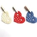 Crocheted hearts, home decorations, applique, embellishments, scrapbooking, independence day, white, red, blue /set of 9/