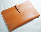 Leathinity - Hand Stitched BROWN Leather Sleeve for 11'' MacBook Air