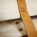Leathinity - Beige Canvas Tote Bag w/ Genuine Leather Handles - Eco Friendly