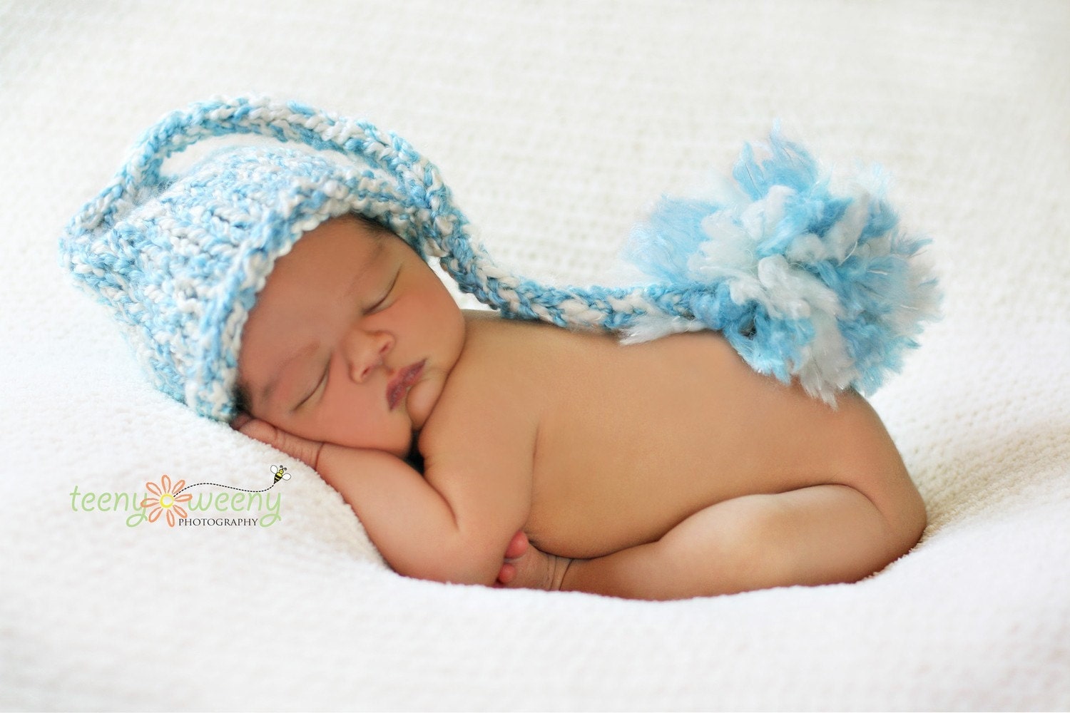 Little Elf Knit Baby Hat, You Choose Color, Adorable Photography Prop