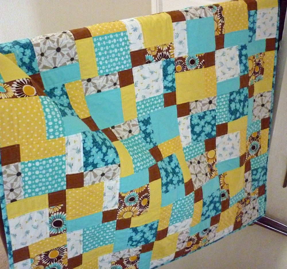 PDF Quilt Pattern - Sea Breeze. Baby Toddler Throw size - Immediate Download