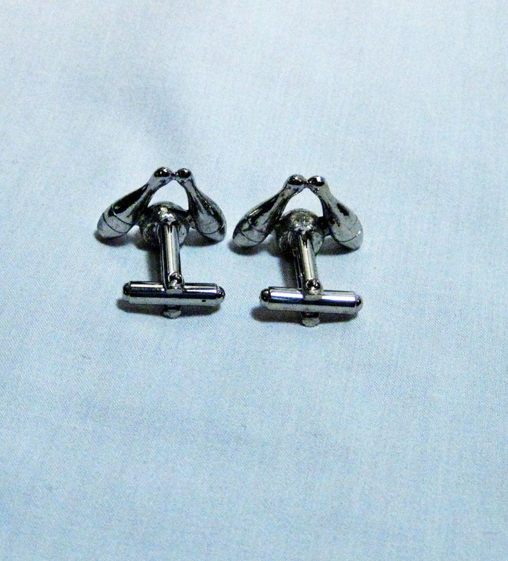 Mens Bowling  Cuff Link and Tie Tac Set 1960s NEW OLD STOCK...csc10