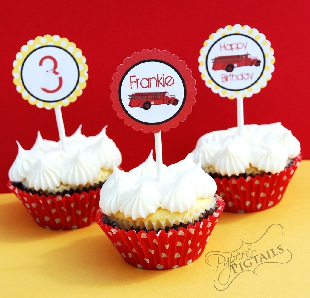 Old Firetruck Printable Circles