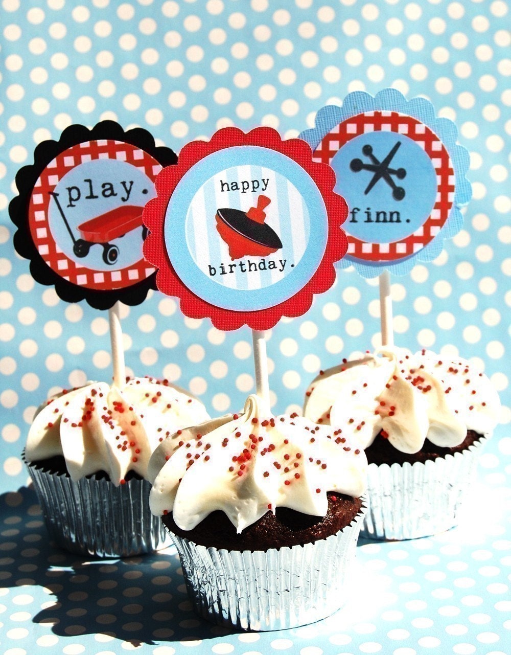 Retro Toy Party Printable Circles Il_570xn