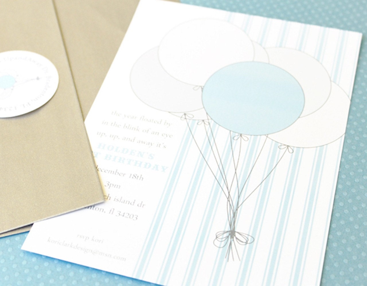 Balloons Make Me Happy Printable Custom Invitation Il_570xn