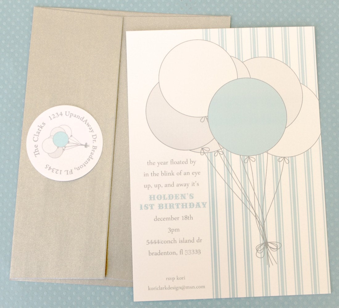 Balloons Make Me Happy Printable Custom Invitation