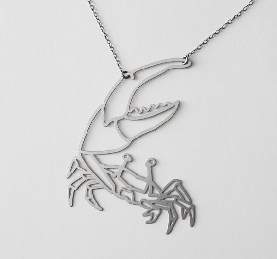 Stainless Fiddler Crab Necklace