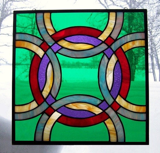 Celtic Stained Glass Five Fold Symbol